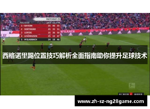 西格诺里踢位置技巧解析全面指南助你提升足球技术 西格诺里踢位置技巧解析全面指南助你提升足球技术
